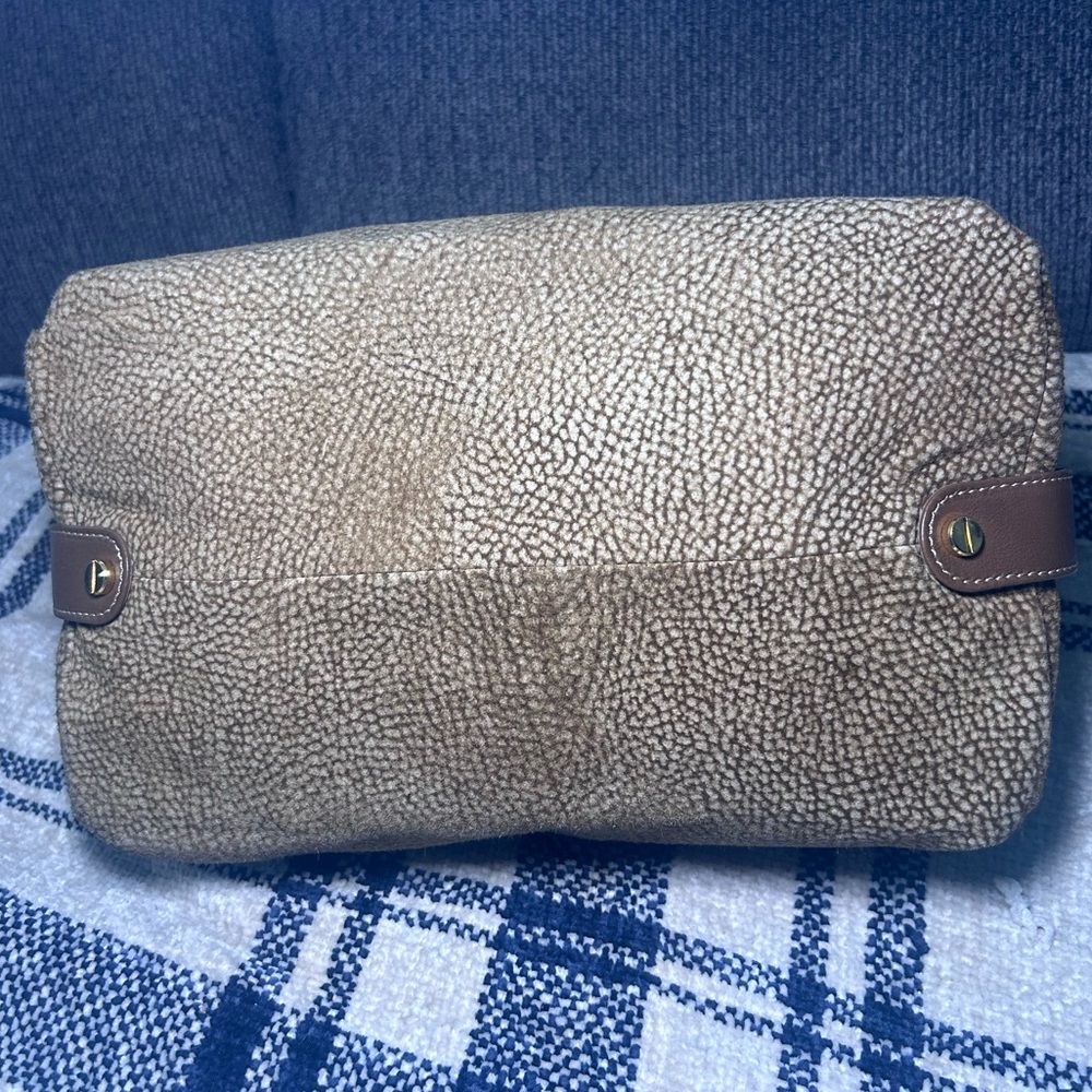 Italian Borbonese Redwall Brown Suede Top Handle Mini Satchel Bag - Excellent - Picture 6 of 15